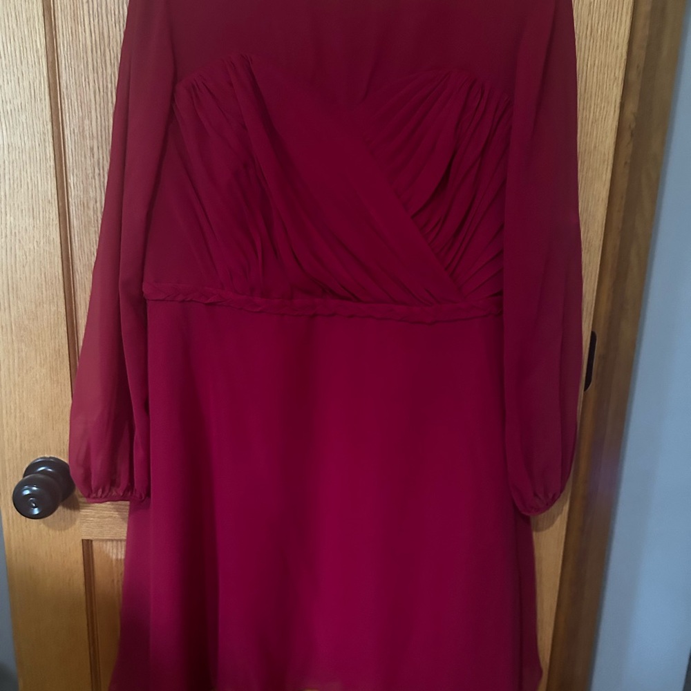 Elegant Red Chiffon Dress